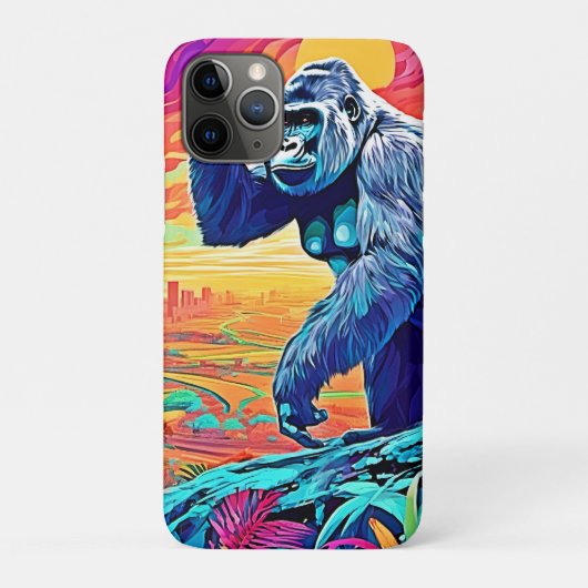 Neon Oerwoud Gorilla Urban Fantasy Case-Mate iPhone Case (Achterkant)