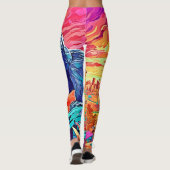 Neon Oerwoud Gorilla Urban Fantasy Leggings (Achterkant)