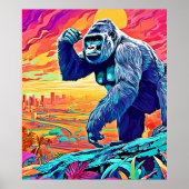 Neon Oerwoud Gorilla Urban Fantasy Poster (Voorkant)