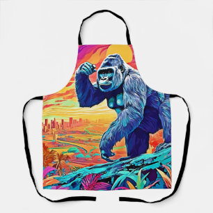 Neon Oerwoud Gorilla Urban Fantasy Schort