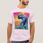 Neon Oerwoud Gorilla Urban Fantasy T-shirt (Voorkant)