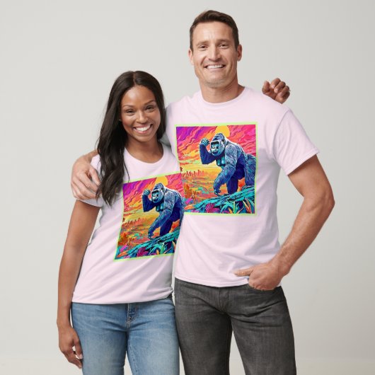 Neon Oerwoud Gorilla Urban Fantasy T-shirt (Unisex)