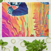 Neon Oerwoud Gorilla Urban Fantasy Theedoek (Gevouwen)