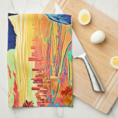 Neon Oerwoud Gorilla Urban Fantasy Theedoek (Quarter Fold)