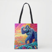 Neon Oerwoud Gorilla Urban Fantasy Tote Bag (Voorkant)
