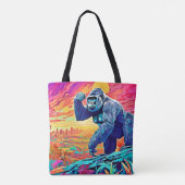 Neon Oerwoud Gorilla Urban Fantasy Tote Bag (Achterkant)
