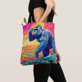 Neon Oerwoud Gorilla Urban Fantasy Tote Bag