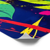 Neon Oerwoud Luiaard – Kleur Splash Animal Art Poster (Hoek)