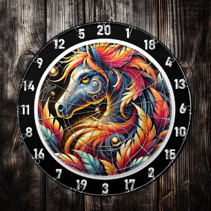 Neon Oerwoud Paardenmuur Art Dartbord