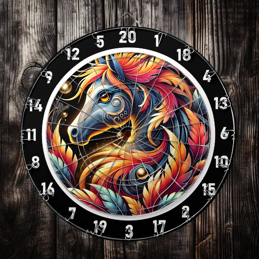 Neon Oerwoud Paardenmuur Art Dartbord