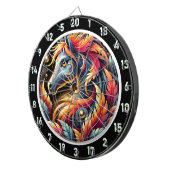 Neon Oerwoud Paardenmuur Art Dartbord (Voorkant Rechts)