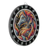 Neon Oerwoud Paardenmuur Art Dartbord (Voorkant Links)
