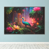 Neon Oerwoud stretched canvas Print (Insitu (Houten vloer))