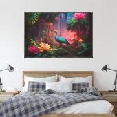 Neon Oerwoud stretched canvas Print (Insitu (Slaapkamer))