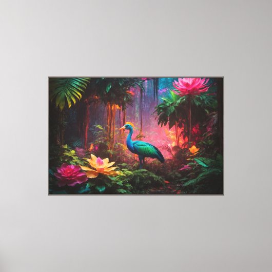 Neon Oerwoud stretched canvas Print (Voorkant)