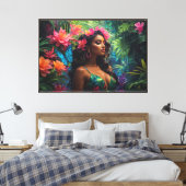 Neon Oerwoud stretched canvas Print (Insitu (Slaapkamer))