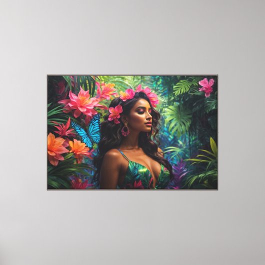 Neon Oerwoud stretched canvas Print (Voorkant)