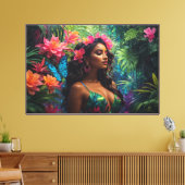 Neon Oerwoud stretched canvas Print (Insitu (Woonkamer))