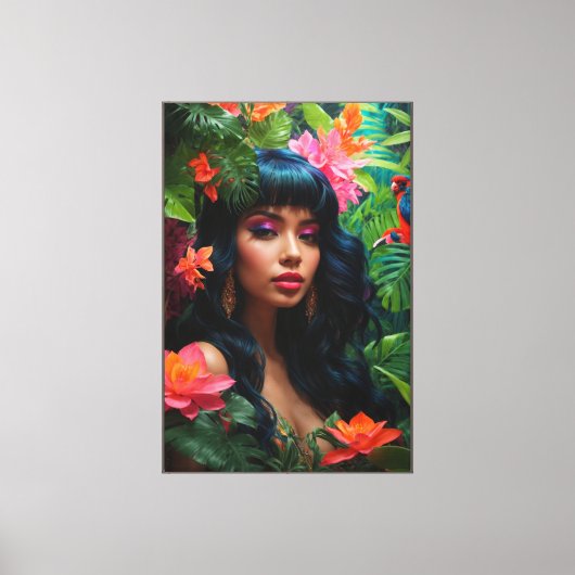 Neon Oerwoud stretched canvas Print (Voorkant)