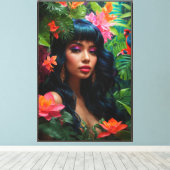 Neon Oerwoud stretched canvas Print (Insitu (Houten vloer))