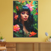 Neon Oerwoud stretched canvas Print (Insitu (Woonkamer))