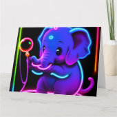 neon olifant kaart (Voorkant)