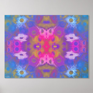 Neon Ombré Goud of Zilveren Folie Print