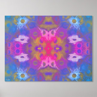 Neon Ombré Goud of Zilveren Folie Print