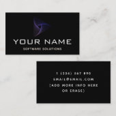 Neon Ombre Gradient Geometrische Driehoek Software Visitekaartje (Voorkant / Achterkant)