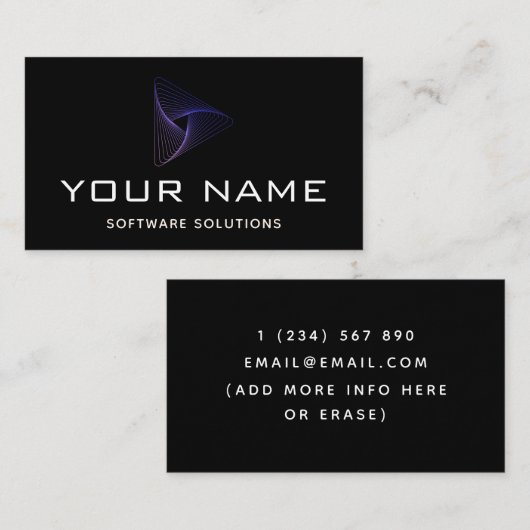Neon Ombre Gradient Geometrische Driehoek Software Visitekaartje (Voorkant / Achterkant)