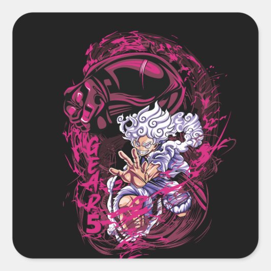 Neon One Piece Vierkante Sticker (Voorkant)