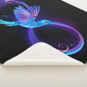 Neon Oneindigheidssymbool met Glanzende Kolibrie Sherpa Deken (3/4)