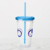 Neon oneindigheidssymbool met gloeiende kolibrie acryl drinkbeker (Rechts)