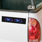 Neon oneindigheidssymbool met gloeiende kolibrie bumpersticker (Op Truck)