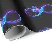 Neon Oneindigheidssymbool met Gloeiende Kolibrie Cadeaupapier (Rol Hoek)