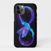 Neon oneindigheidssymbool met gloeiende kolibrie Case-Mate iPhone case (Achterkant)