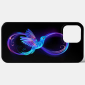 Neon Oneindigheidssymbool met Gloeiende Kolibrie Case-Mate iPhone Case (Achterkant (horizontaal))