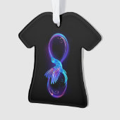 Neon Oneindigheidssymbool met Gloeiende Kolibrie Ornament (voorkant)