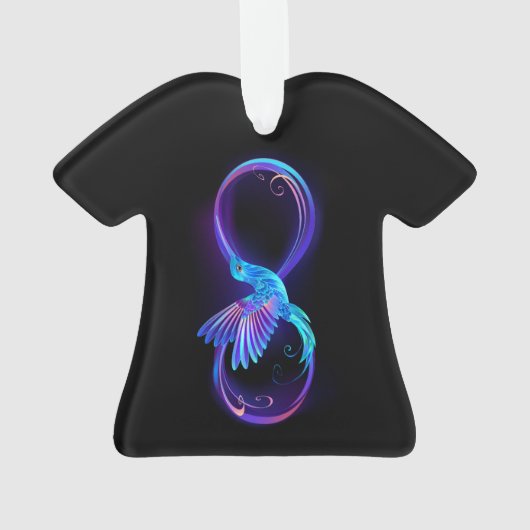 Neon Oneindigheidssymbool met Gloeiende Kolibrie Ornament (achterkant)