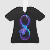 Neon Oneindigheidssymbool met Gloeiende Kolibrie Ornament (voorkant)