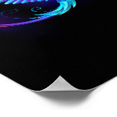 Neon oneindigheidssymbool met gloeiende kolibrie poster (Hoek)