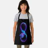 Neon oneindigheidssymbool met gloeiende kolibrie schort (Insitu)