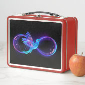 Neon Oneindigheidssymbool met Glowende Kolibrie (In situ)