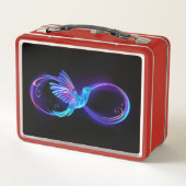 Neon Oneindigheidssymbool met Glowende Kolibrie (Achterkant)