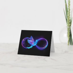 Neon Oneindigheidssymbool met Glowende Kolibrie