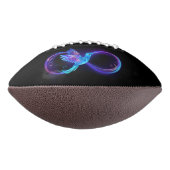 Neon Oneindigheidssymbool met Glowende Kolibrie American Football (Gedraaid 90)