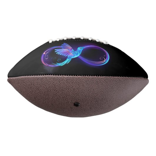 Neon Oneindigheidssymbool met Glowende Kolibrie American Football (Gedraaid 270)