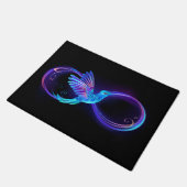 Neon Oneindigheidssymbool met Glowende Kolibrie Deurmat (Schuin)