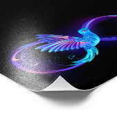 Neon Oneindigheidssymbool met Glowende Kolibrie Foto Afdruk (Hoek)
