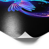 Neon Oneindigheidssymbool met Glowende Kolibrie Foto Afdruk (Hoek)